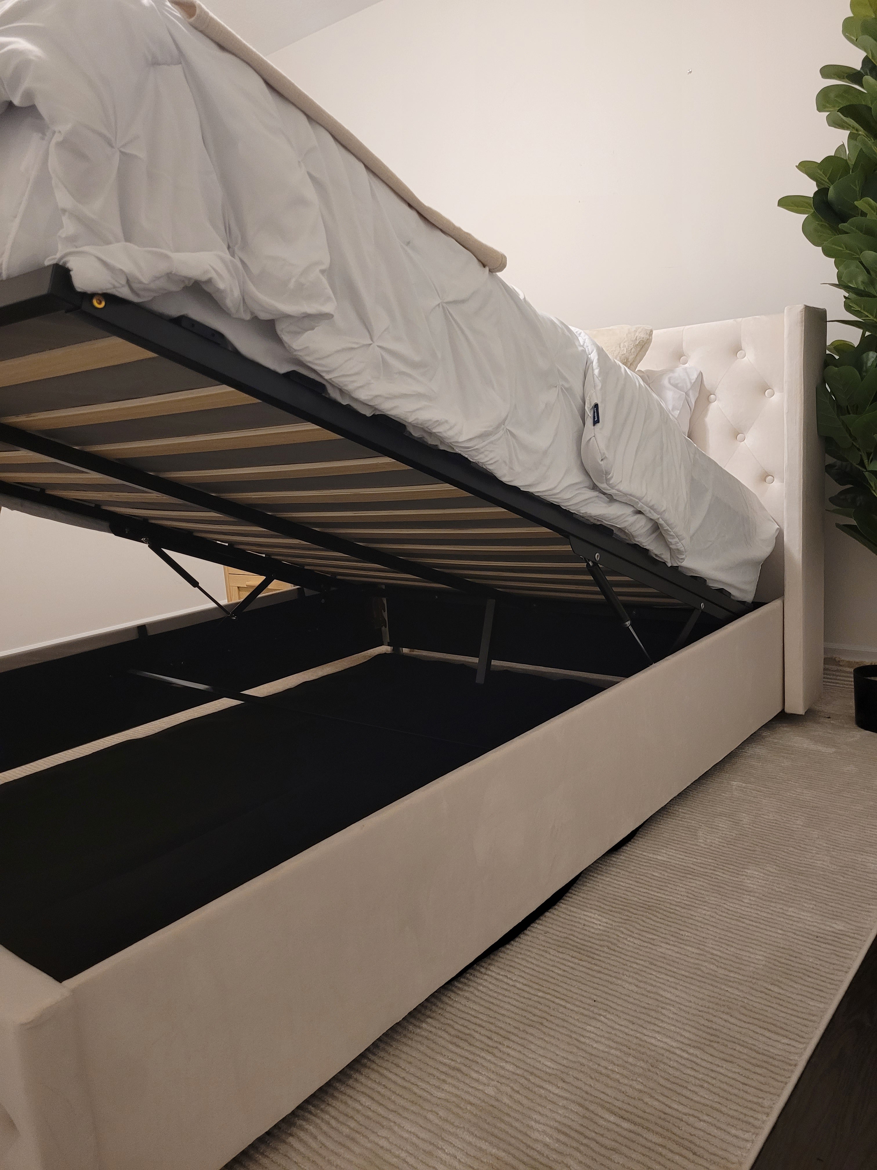 Adam Hydraulic Lift Up Storage Platform Queen Bed