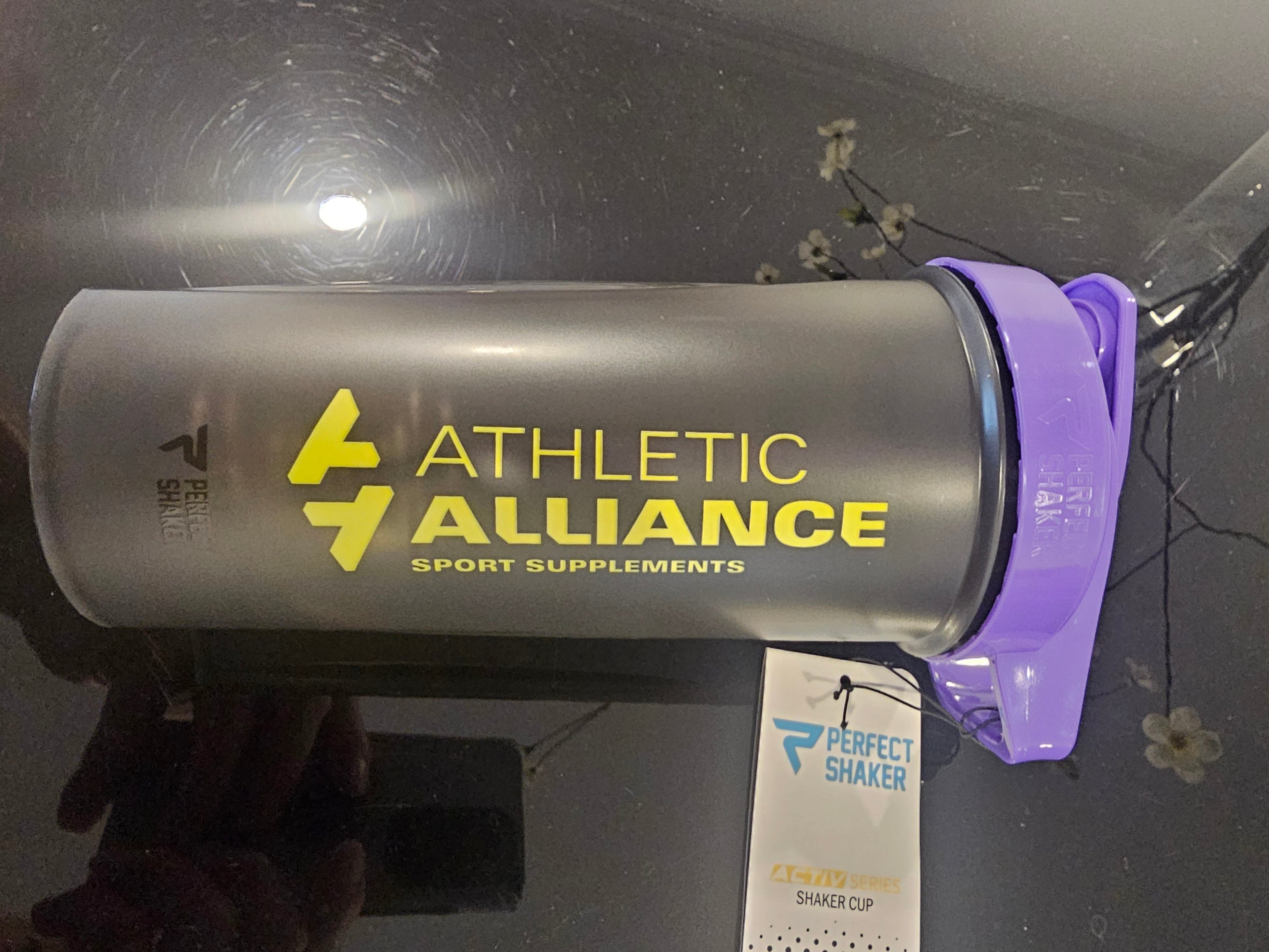 Athletic Alliance Sport Shaker 828ml Black with Purple Lid