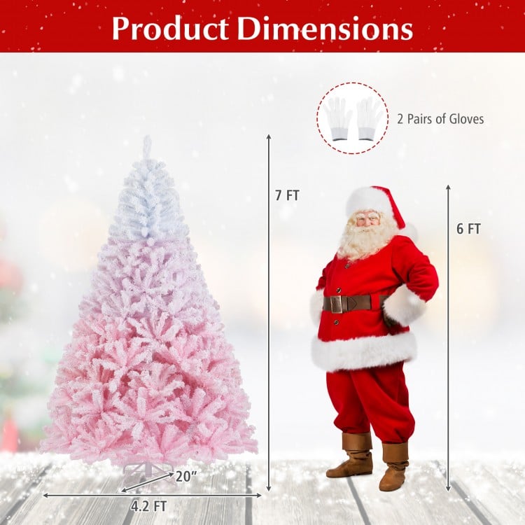 7 ft New Artificial Christmas Tree with Folding Metal Stand and 456 Branch Tips