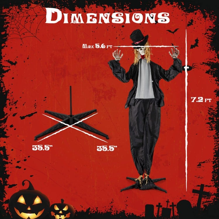 Halloween Animatronic Standing Groom 7.2 FT Haunted House Decoration