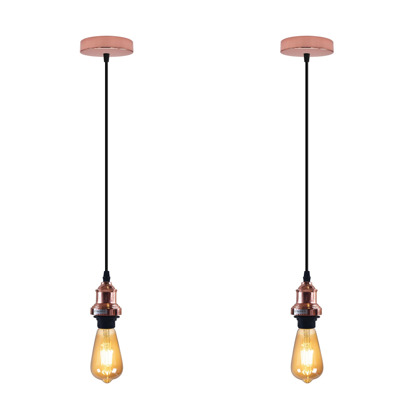 Vintage Metal Rose Gold Pendant Light ~1661