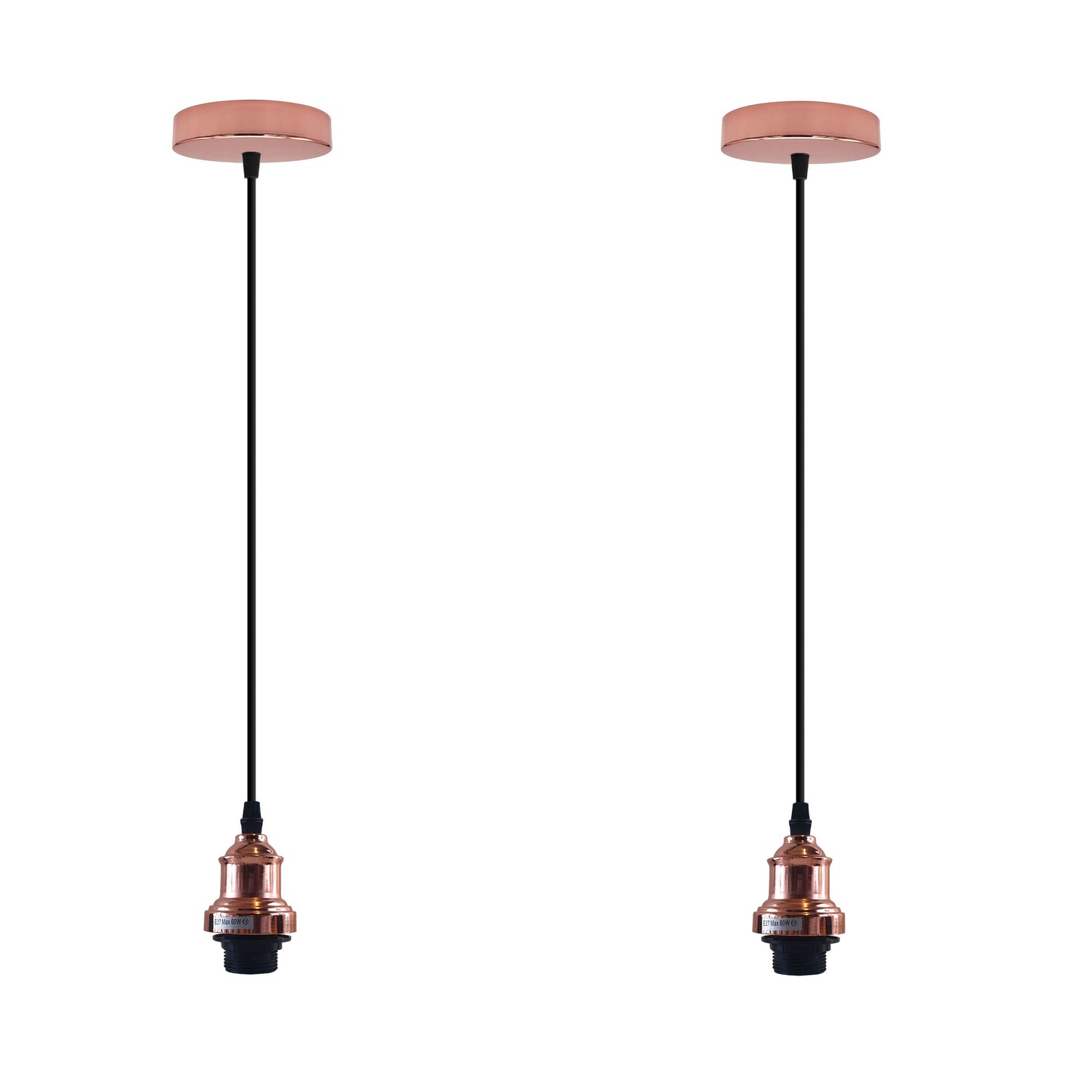 Vintage Metal Rose Gold Pendant Light ~1661