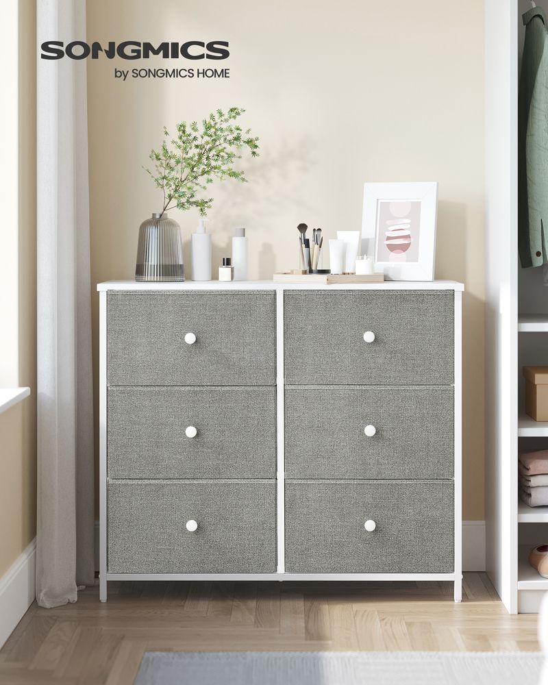 SONGMICS Closet Fabric Dresser with Metal Frame