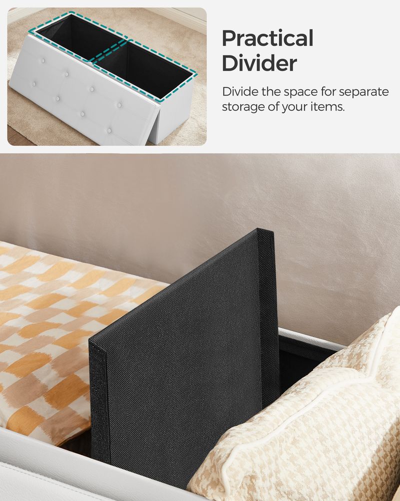 SONGMICS Folding Storage Ottoman Bench