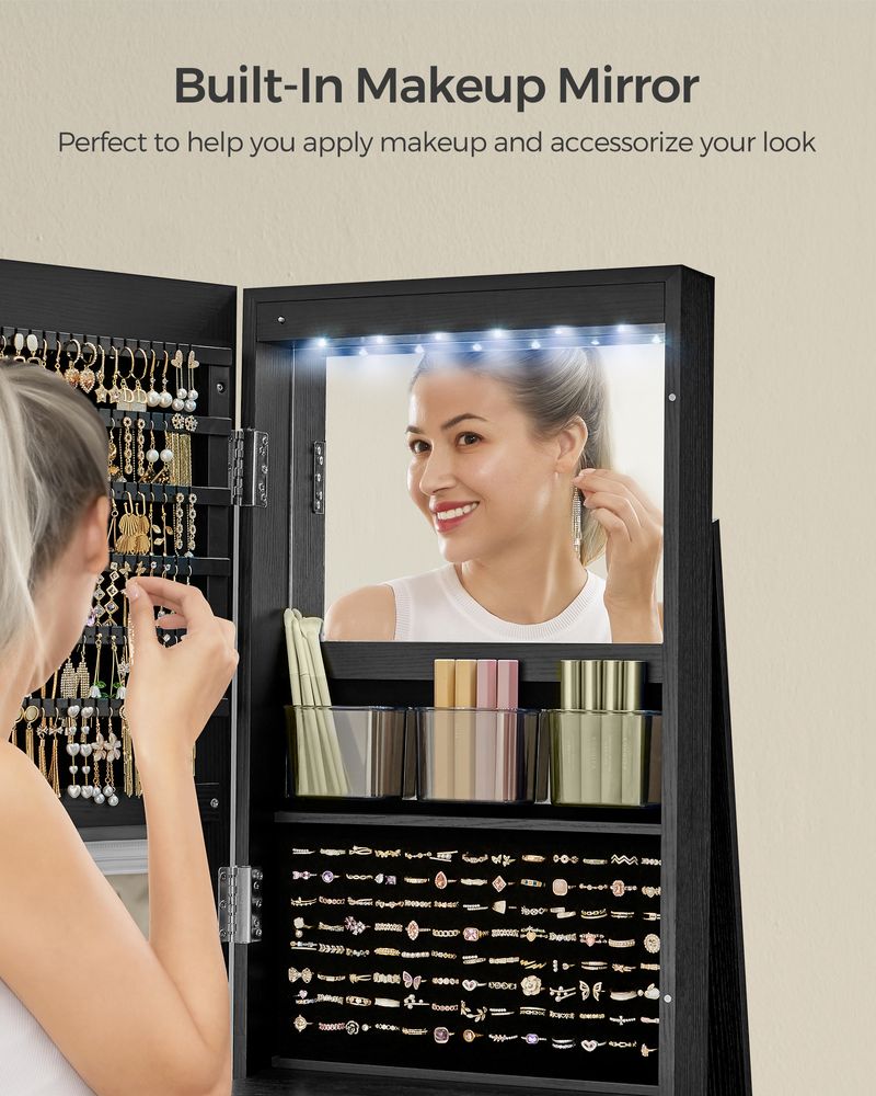 SONGMICS Jewelry Organizers Cabinet with Mirror