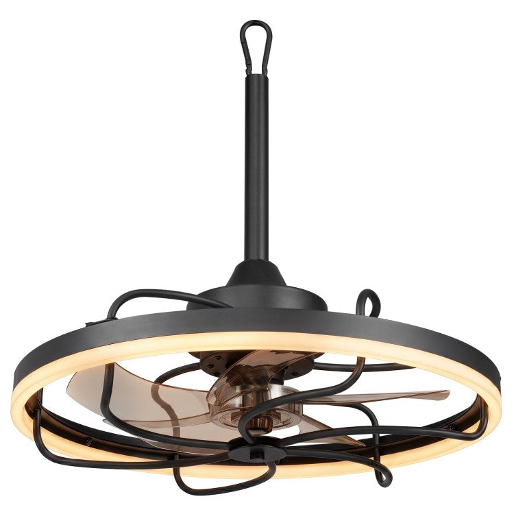 20" Ceiling Fan with Dimmable LED Light, Remote Control, 6 Speeds & Reversible Motor