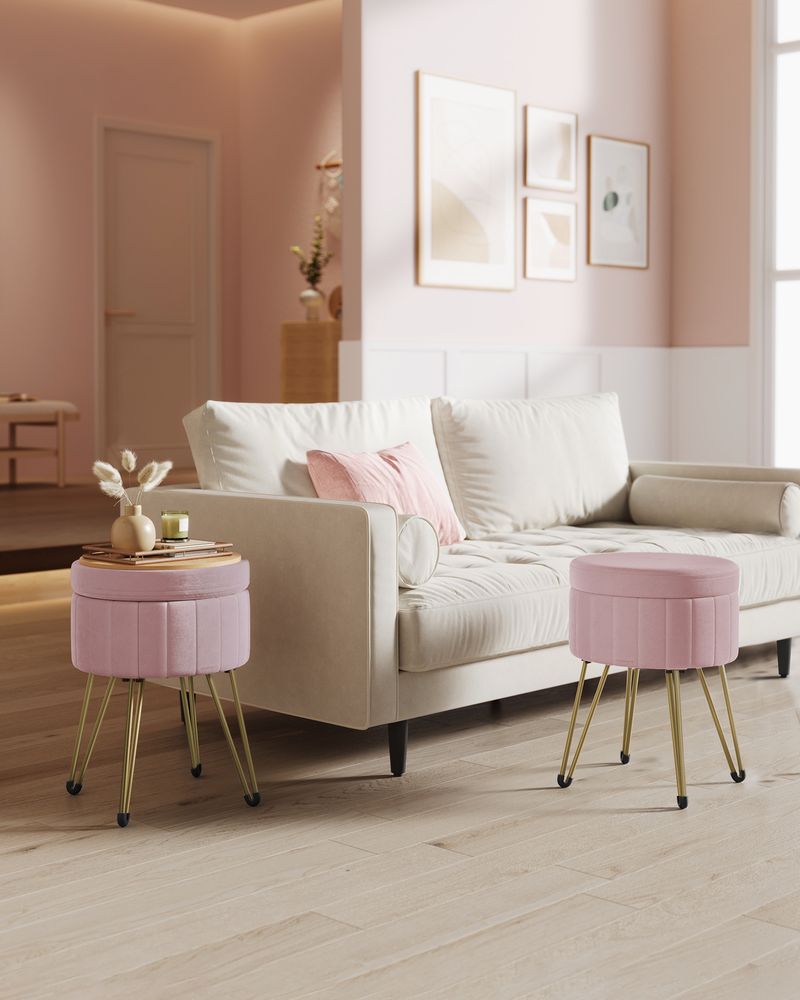 SONGMICS Small Vanity Stool Chair with Storage