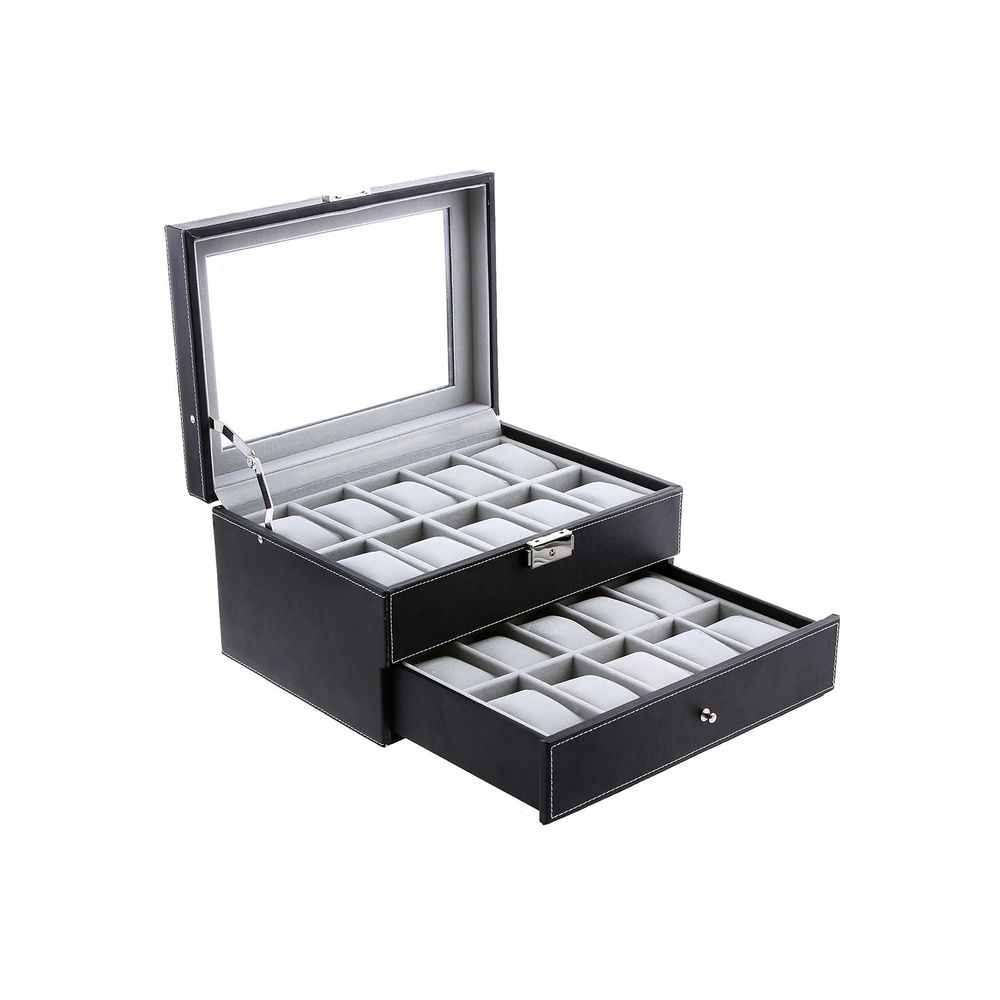SONGMICS 16 & 20-Slot Watch Box with Glass Lid