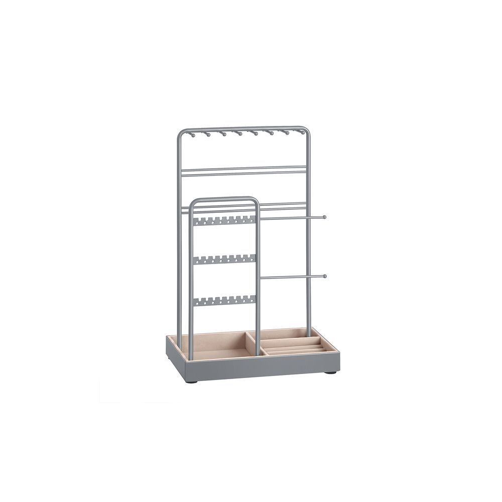 SONGMICS Jewelry Holder with Metal Frame and Velvet Tray