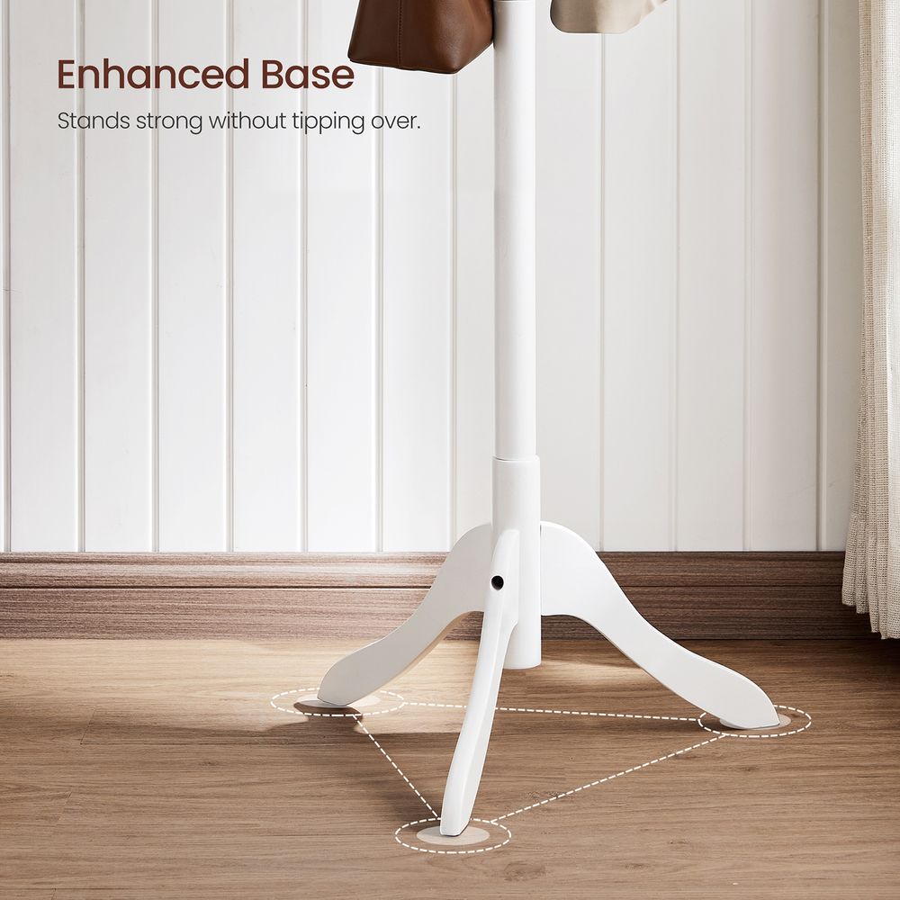 VASAGLE Solid Wood Coat Rack with 8 Hooks