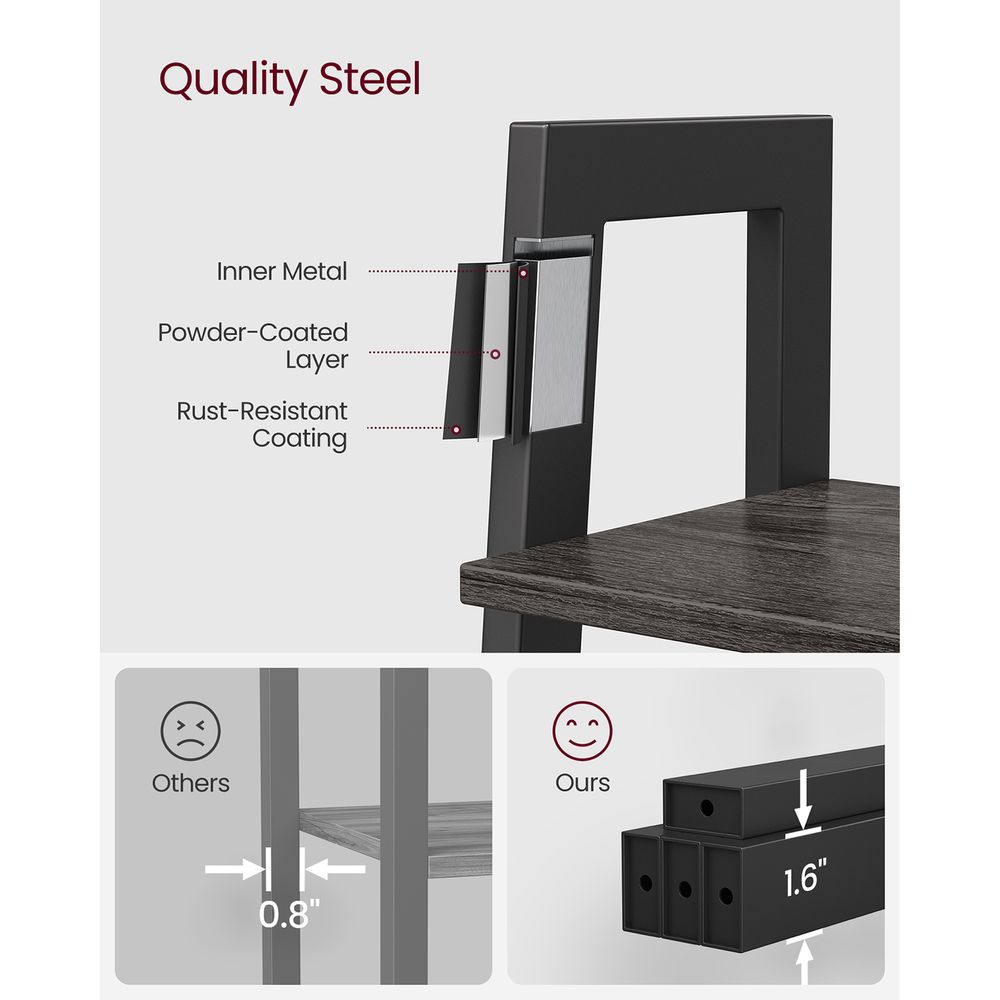 VASAGLE 4-Tier Ladder Shelf with Steel Frame