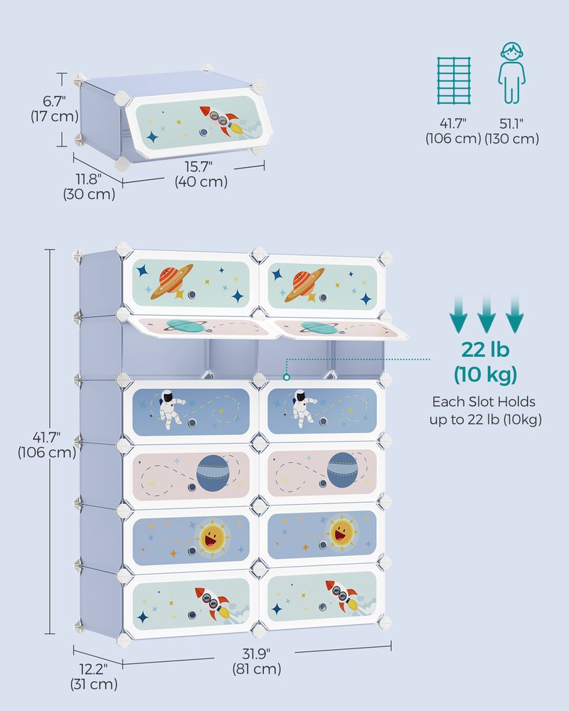 SONGMICS Kids' Shoe Rack with Doors