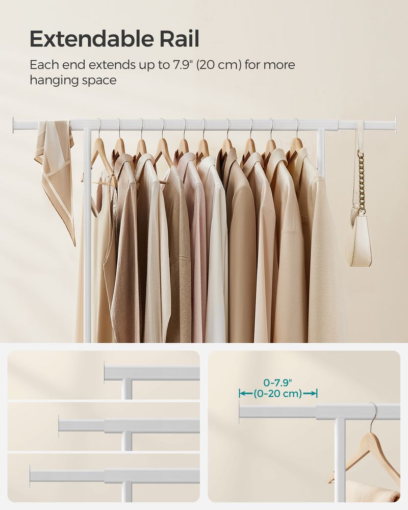 SONGMICS Clothes Rack with Extendable Hanging Rail