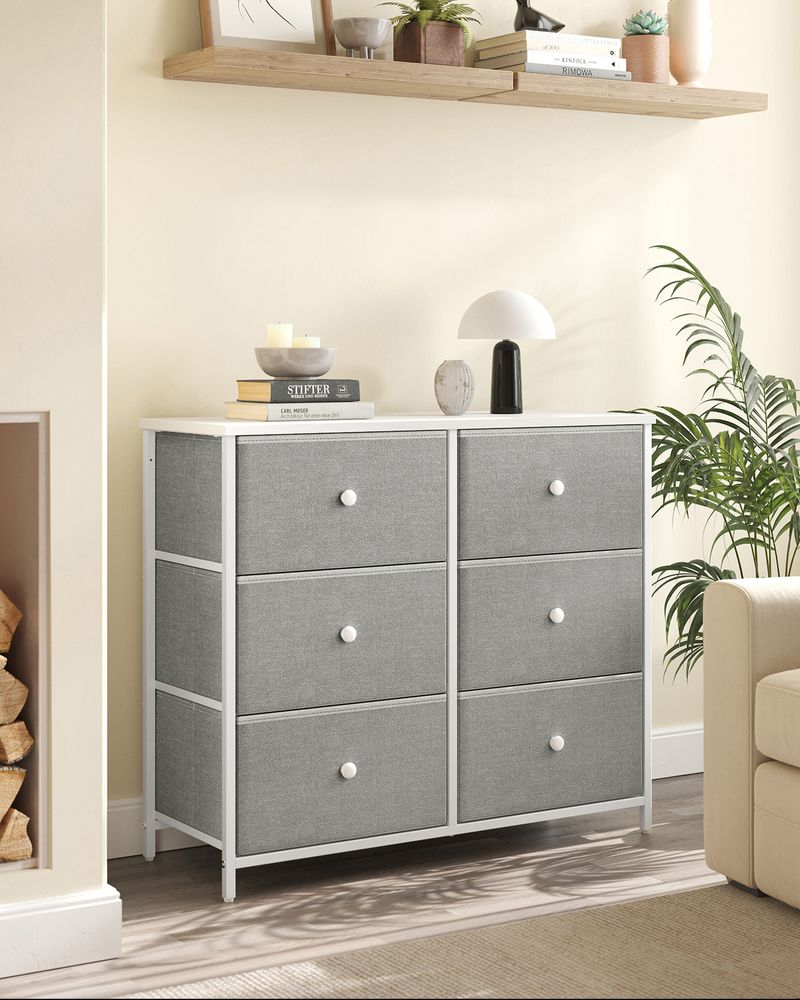 SONGMICS Closet Fabric Dresser with Metal Frame
