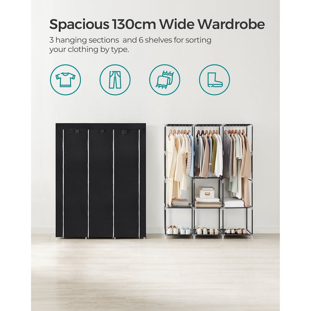 SONGMICS Wardrobe Closet Organizer with Cover