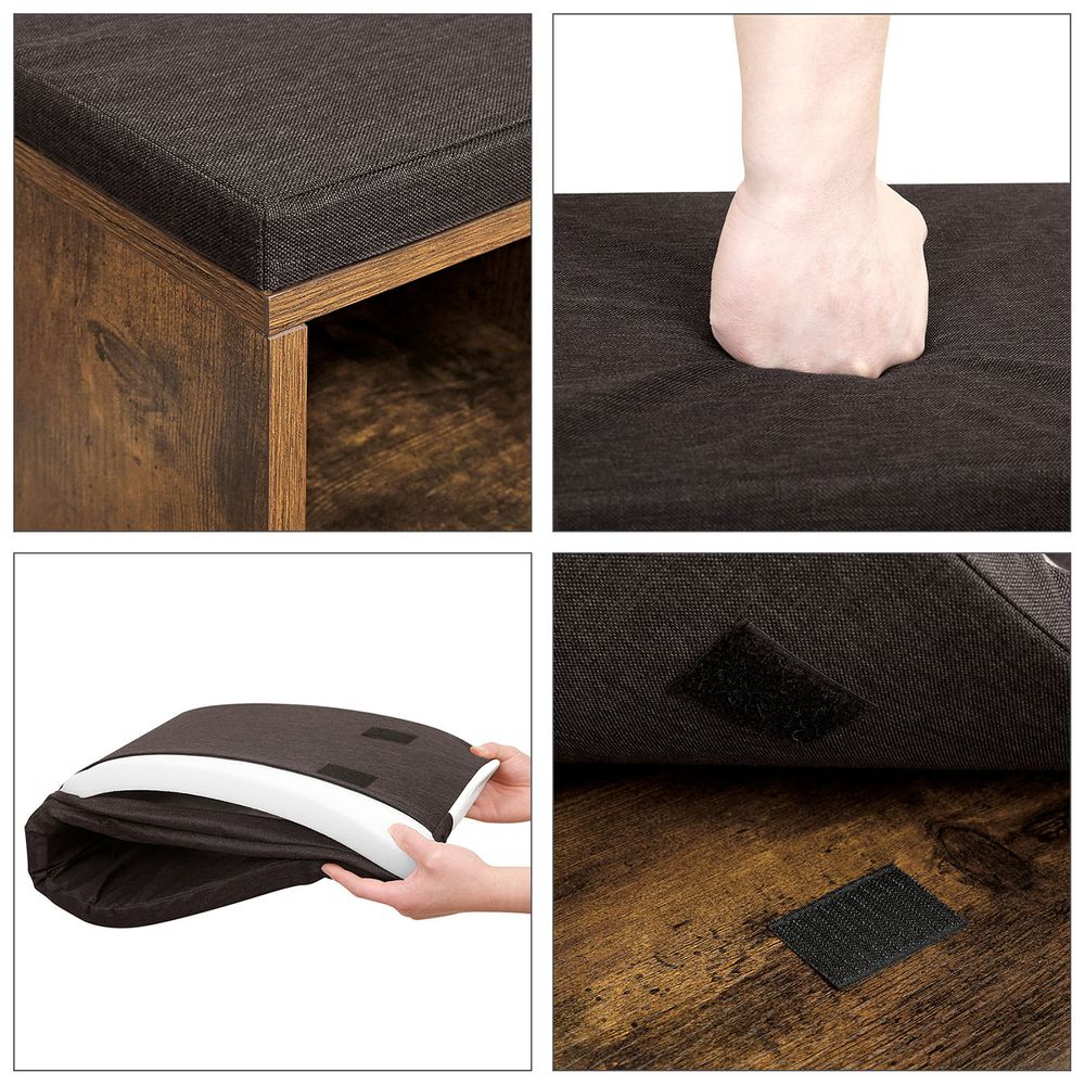 VASAGLE Shoe Bench with Cushion,15 Compartments
