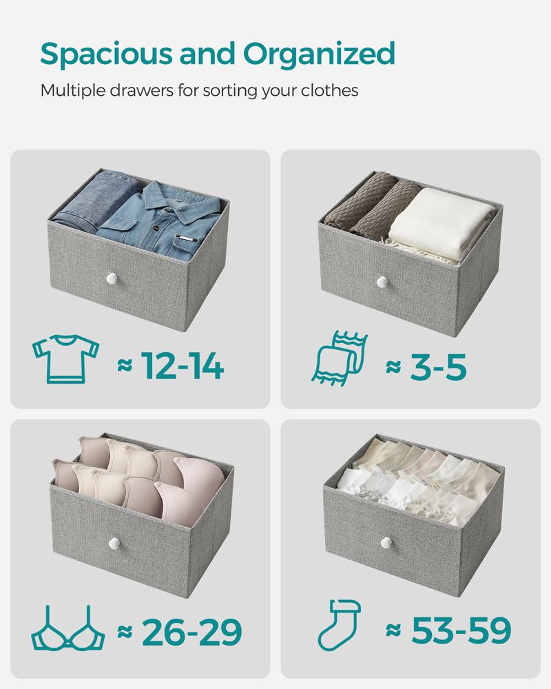 SONGMICS Closet Fabric Dresser with Metal Frame