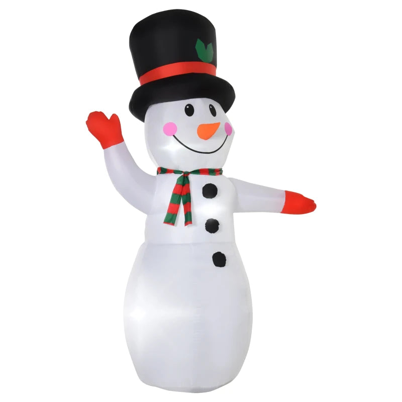 HOMCOM 4FT Inflatable Christmas Snowmen Family, LED Lighted Holiday Blow Up Decoration for Indoor & Outdoor Display