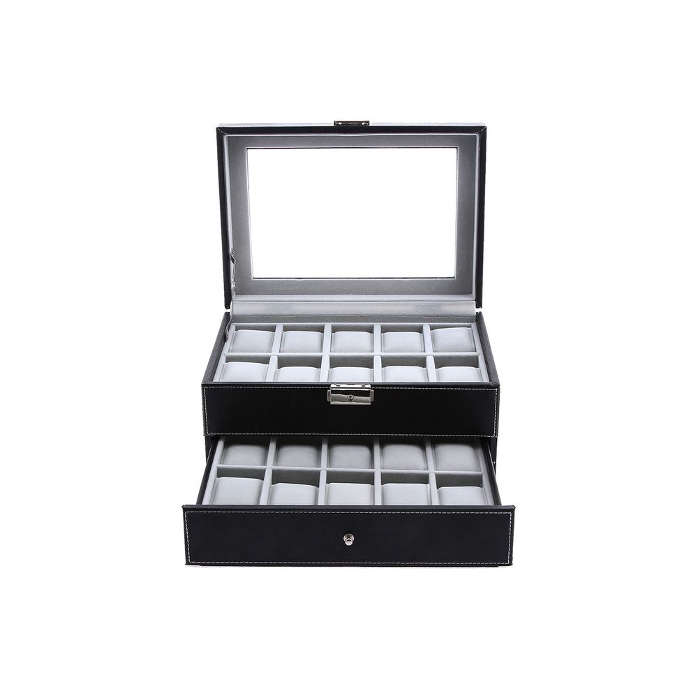SONGMICS 16 & 20-Slot Watch Box with Glass Lid