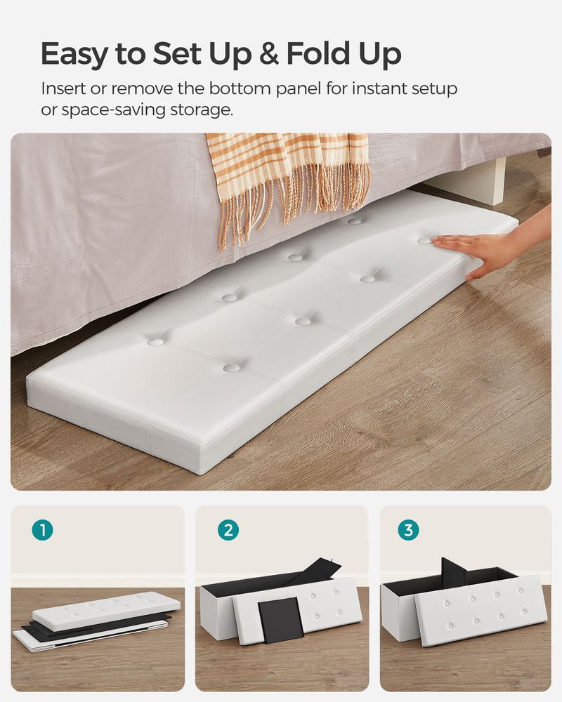 SONGMICS Folding Storage Ottoman Bench
