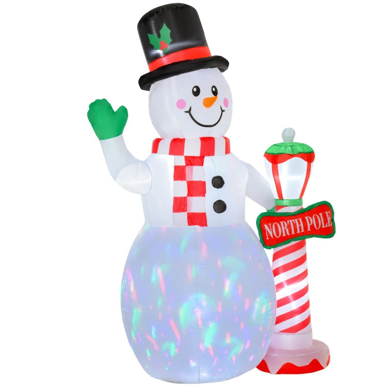 HOMCOM 7.9FT Inflatable Christmas Snowman Decoration, LED Lighted Blow Up for Indoor & Outdoor Holiday Yard Display