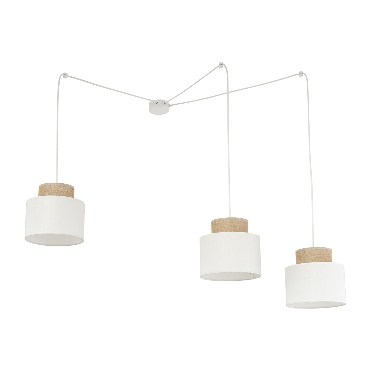 DUO White Adjustable 3-Light Pendant for Dining Table & Kitchen Island