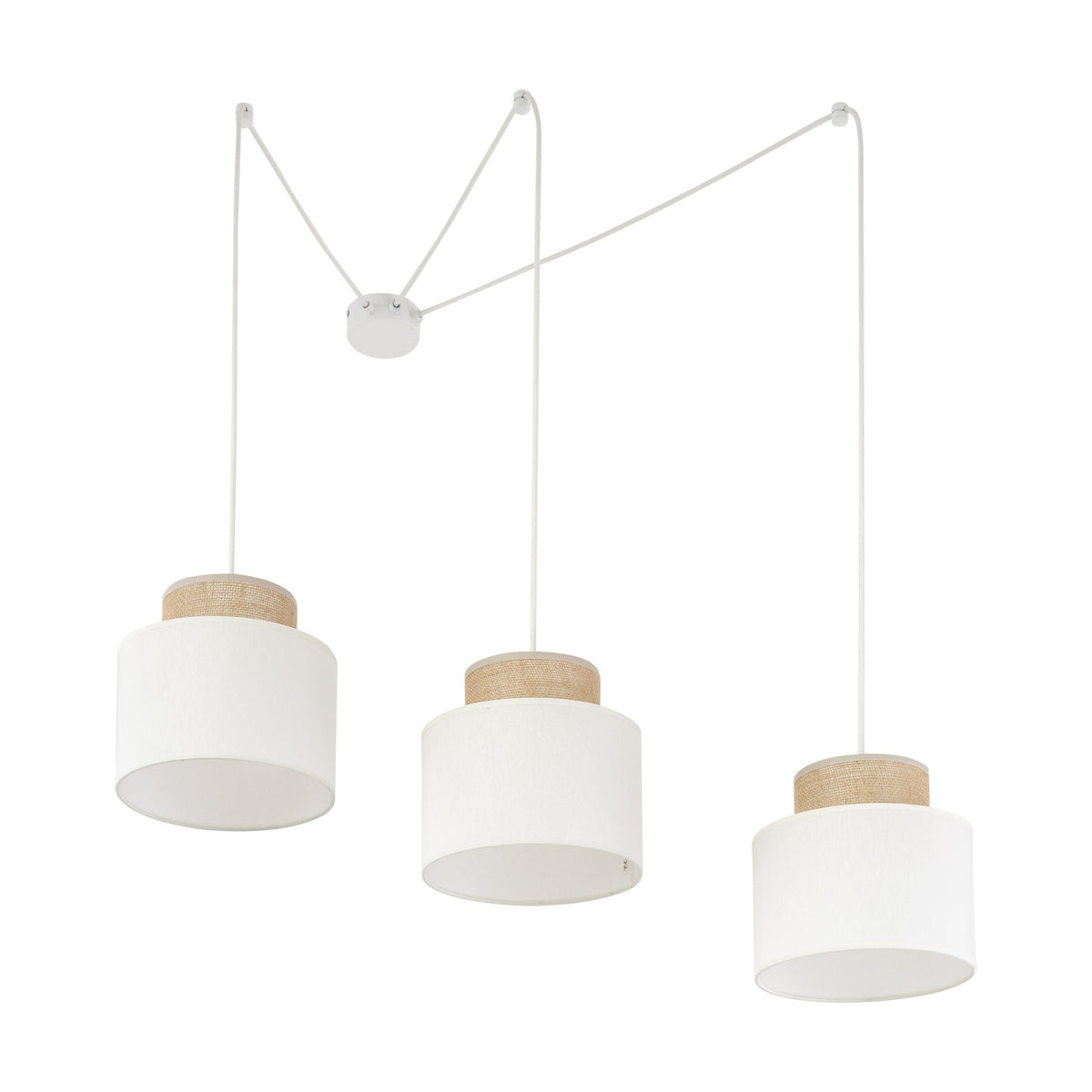 DUO White Adjustable 3-Light Pendant for Dining Table & Kitchen Island