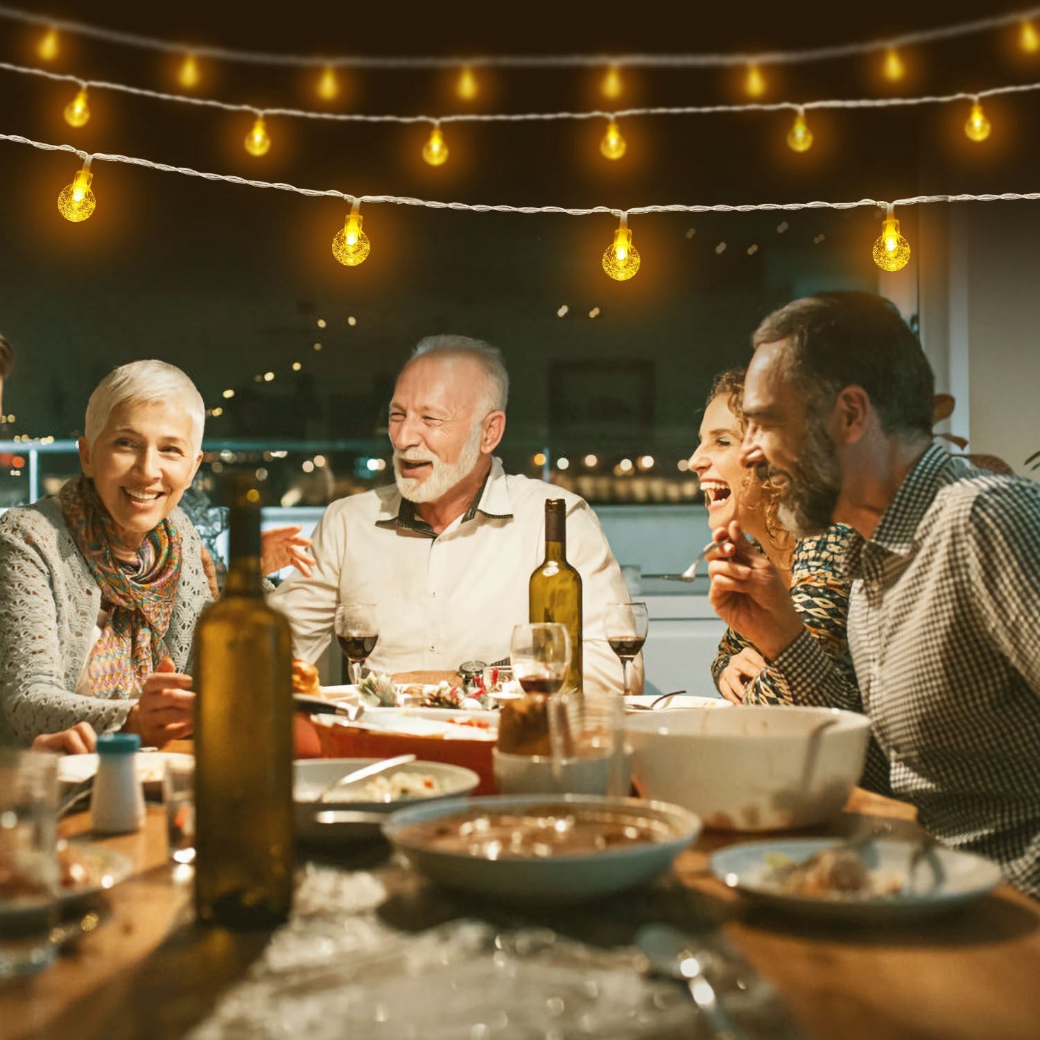 32.8Feet Globe String Lights Battery Powered Waterproof Decorative Fairy Lamp with 8 Lighting Modes Remote Control for Garden Lawn Patio