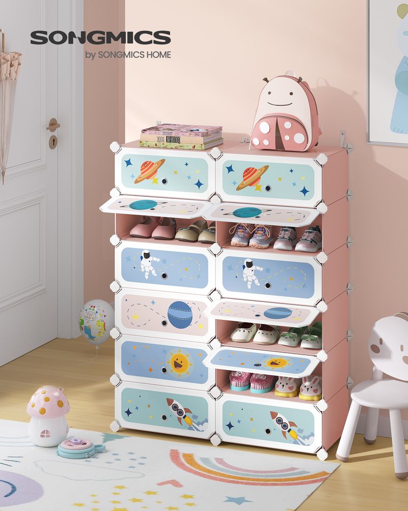 SONGMICS Kids' Shoe Rack with Doors