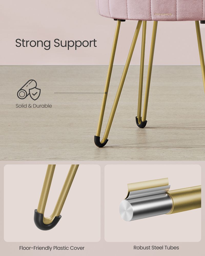 SONGMICS Small Vanity Stool Chair with Storage