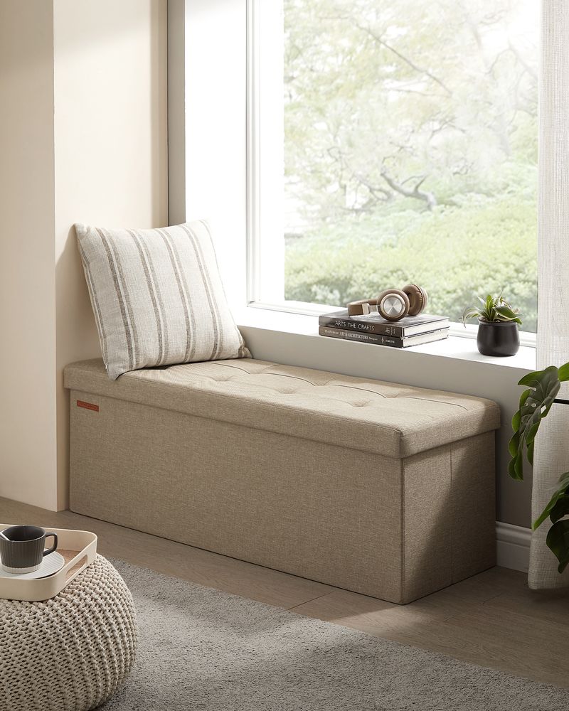 SONGMICS MAZIE Collection 43'' Folding Storage Ottoman Bench