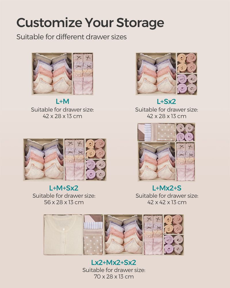 SONGMICS Dresser Drawer Organizers