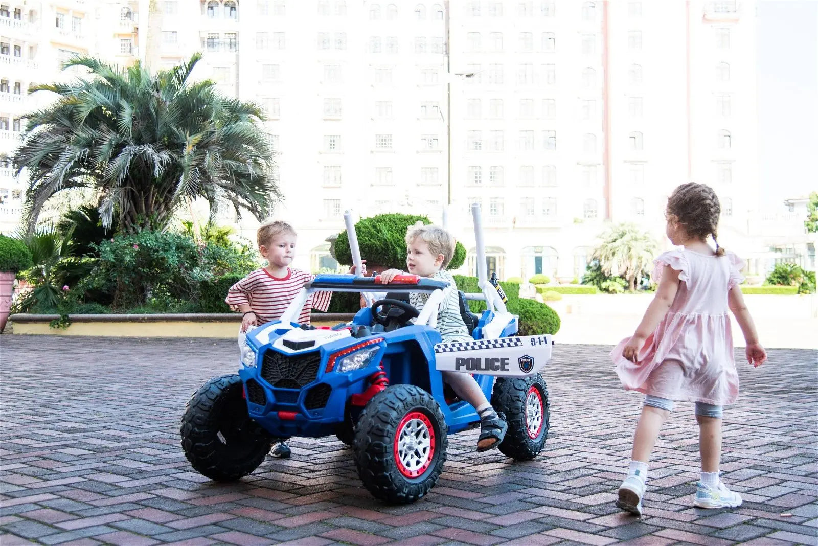 24V 4x4 Freddo Storm Police UTV 2-Seater for Kids with Lights & Sirens for Action-Packed Adventures