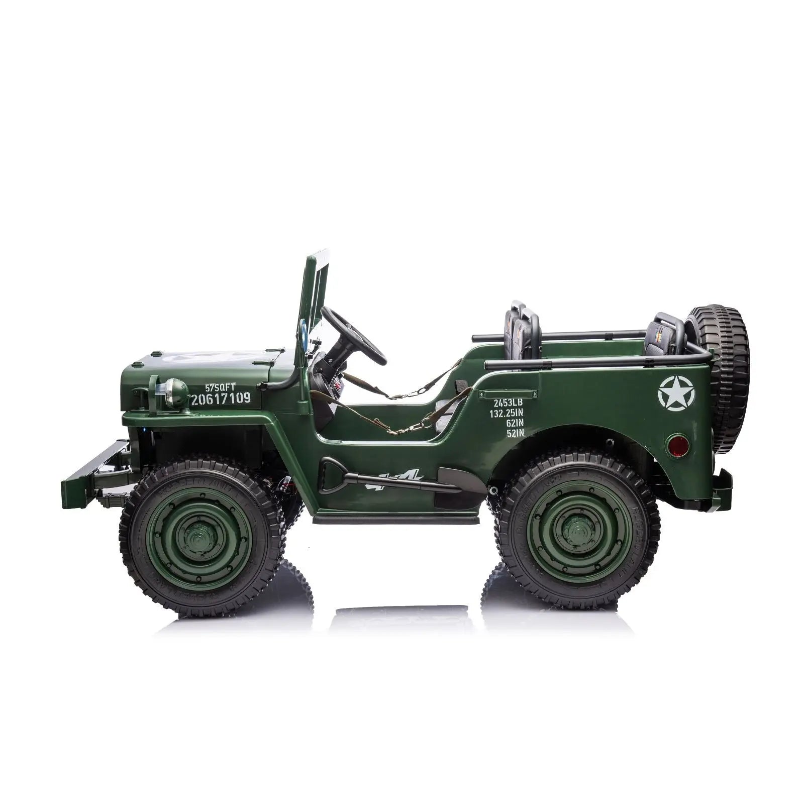 24V Military Willy Truck 3 Seater Electric Ride on