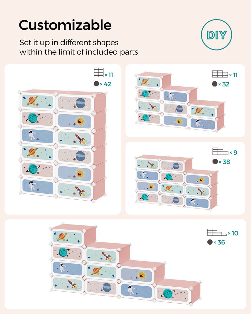 SONGMICS Kids' Shoe Rack with Doors