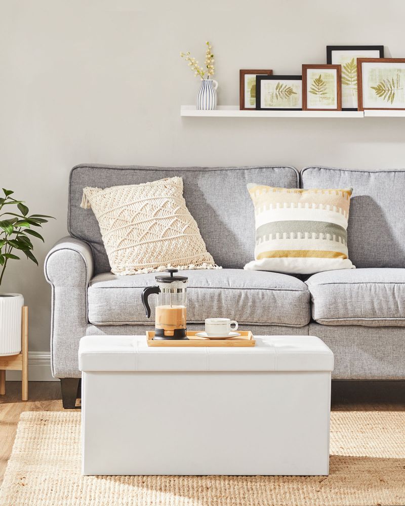 SONGMICS Folding Storage Ottoman Bench