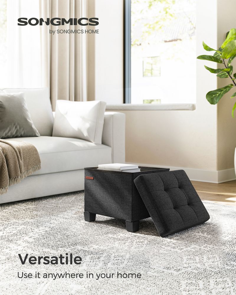SONGMICS Small Ottoman Foot Rest with Legs