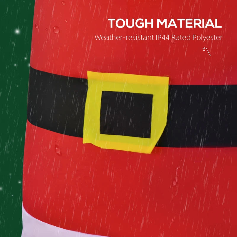 Outsunny 8ft Inflatable Christmas Santa Claus – LED Light-Up Blessings Sign, Outdoor Blow-Up Yard Display