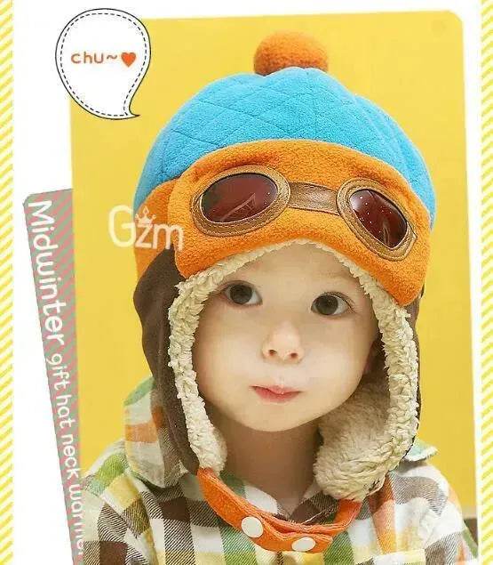 Baby and Toddler Winter hat Hooded Winter Pilot Beanie Warm baby cap