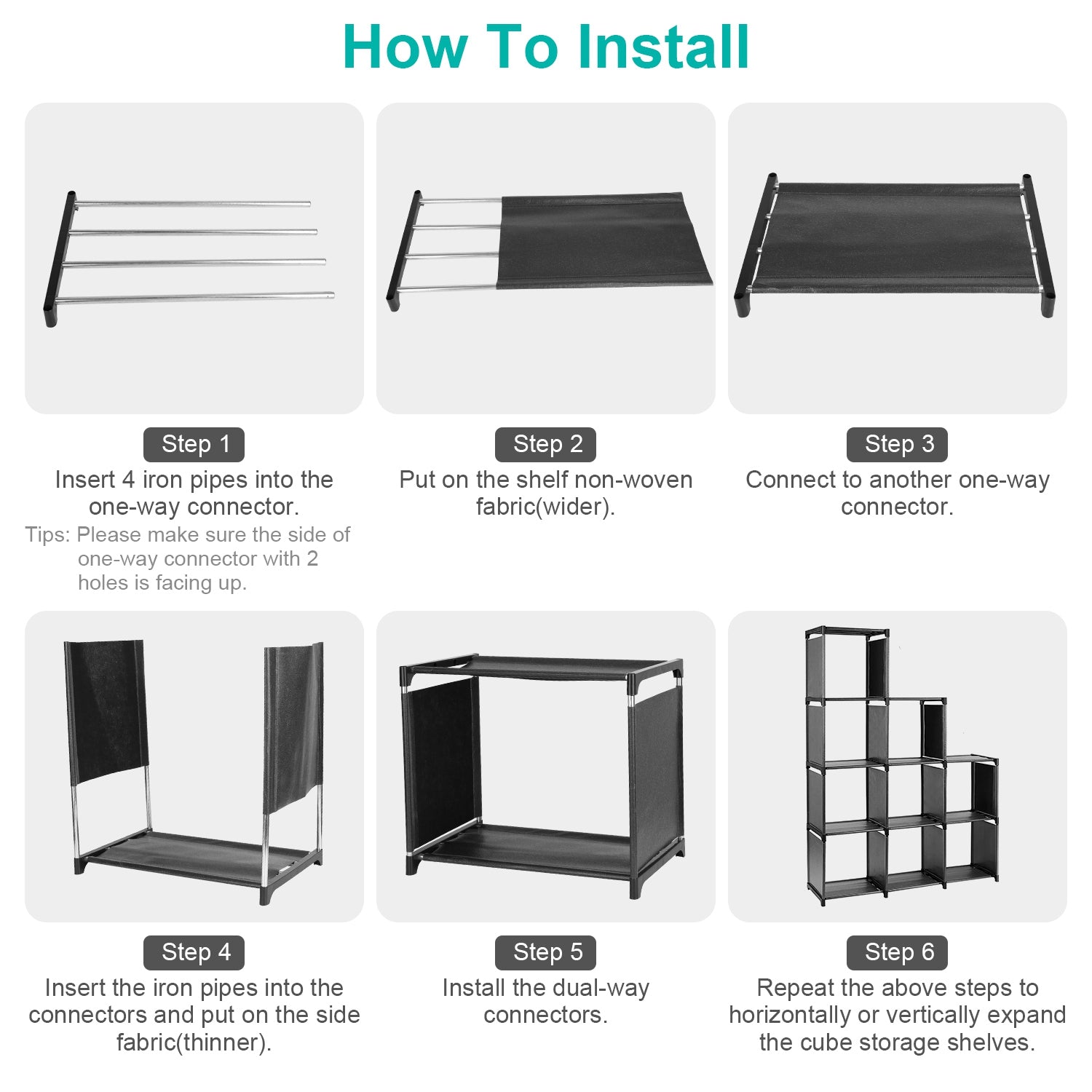 Cube Storage Organizer 9 Cubes Closet Shelves Cabinet Bookcase Non-Woven Fabric Cube Shelf for Living Room Bedroom Office