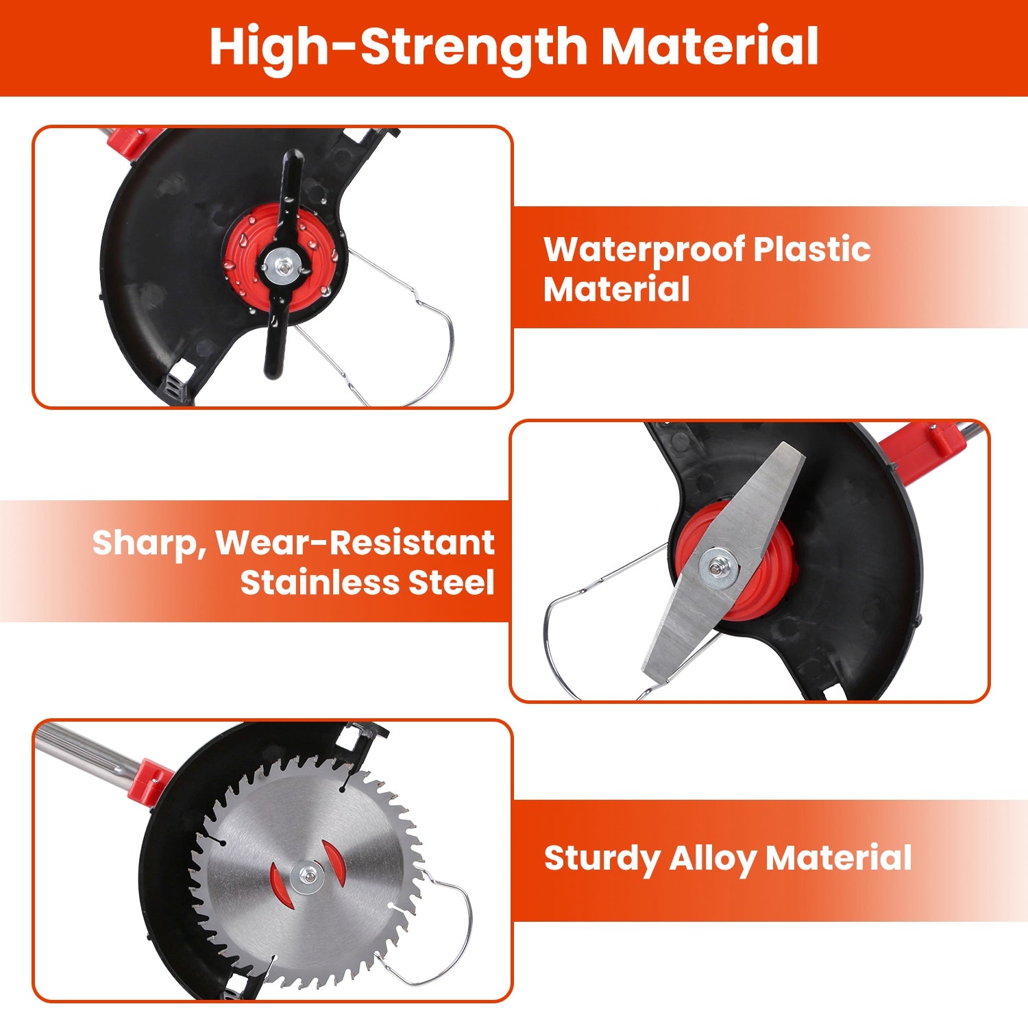 25Pcs Trimmer Blades Head Replacement Set 1Pc 5.91” Alloy Blade 4Pcs 5.71” Stainless Steel Blades 20Pcs 5.31” Plastic Blades For Cordless Weed Trimmer