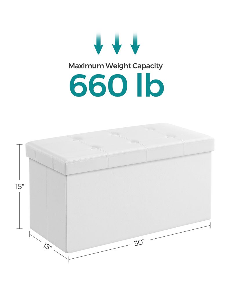 SONGMICS Folding Storage Ottoman Bench