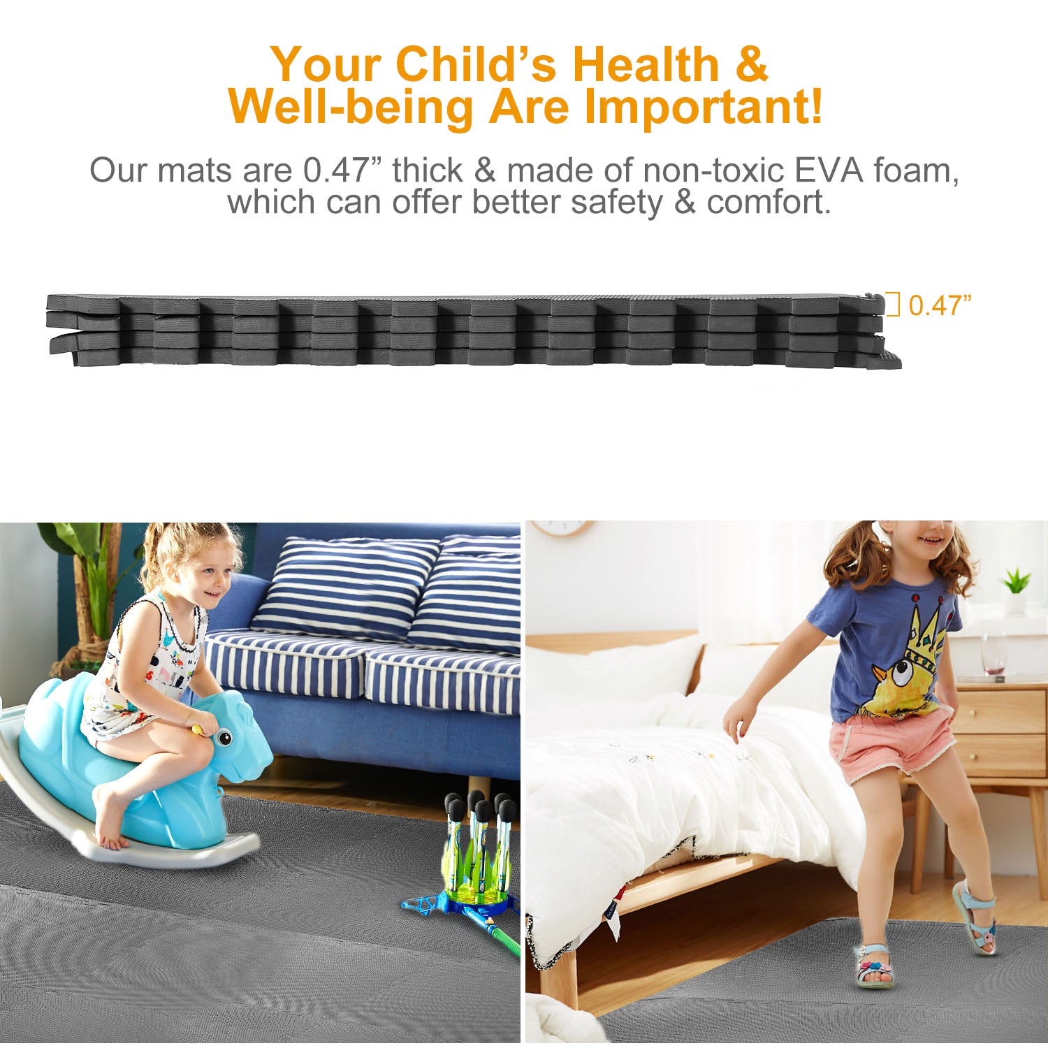 Puzzle Exercise Mat Foam Gym EVA Mat Interlocking Tiles Protective Flooring for Gym Equipment and Cushion for Workouts