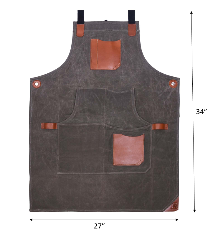 Fremont Heavy-Duty Leather Canvas Apron for Work & Craft