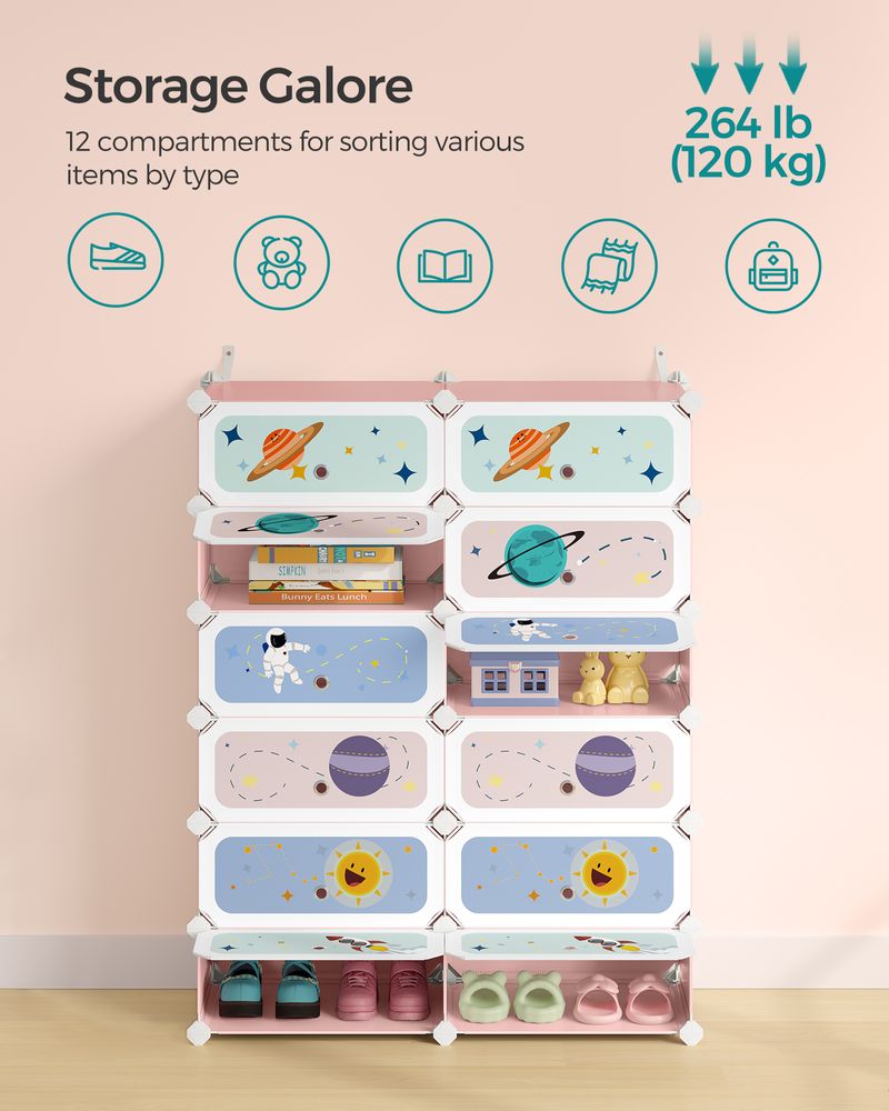 SONGMICS Kids' Shoe Rack with Doors