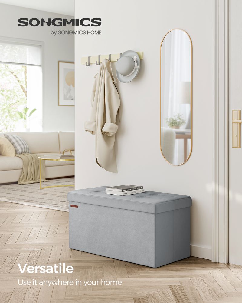 SONGMICS Storage Ottoman Bench with Storage Chest, Load up to 660 lb