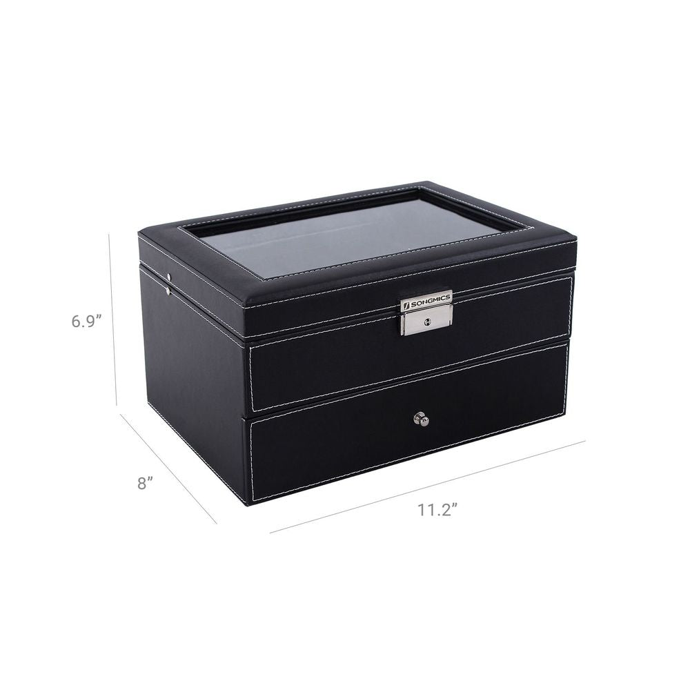 SONGMICS 16 & 20-Slot Watch Box with Glass Lid