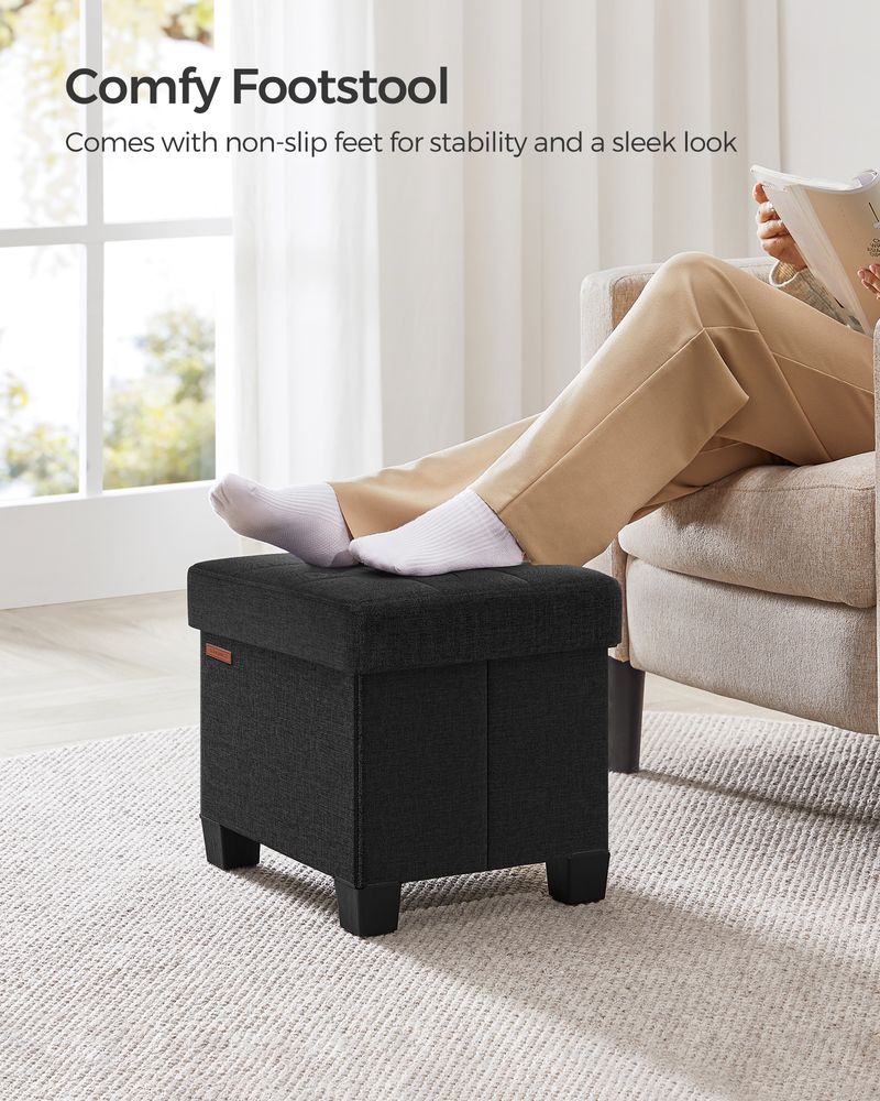 SONGMICS Small Ottoman Foot Rest with Legs
