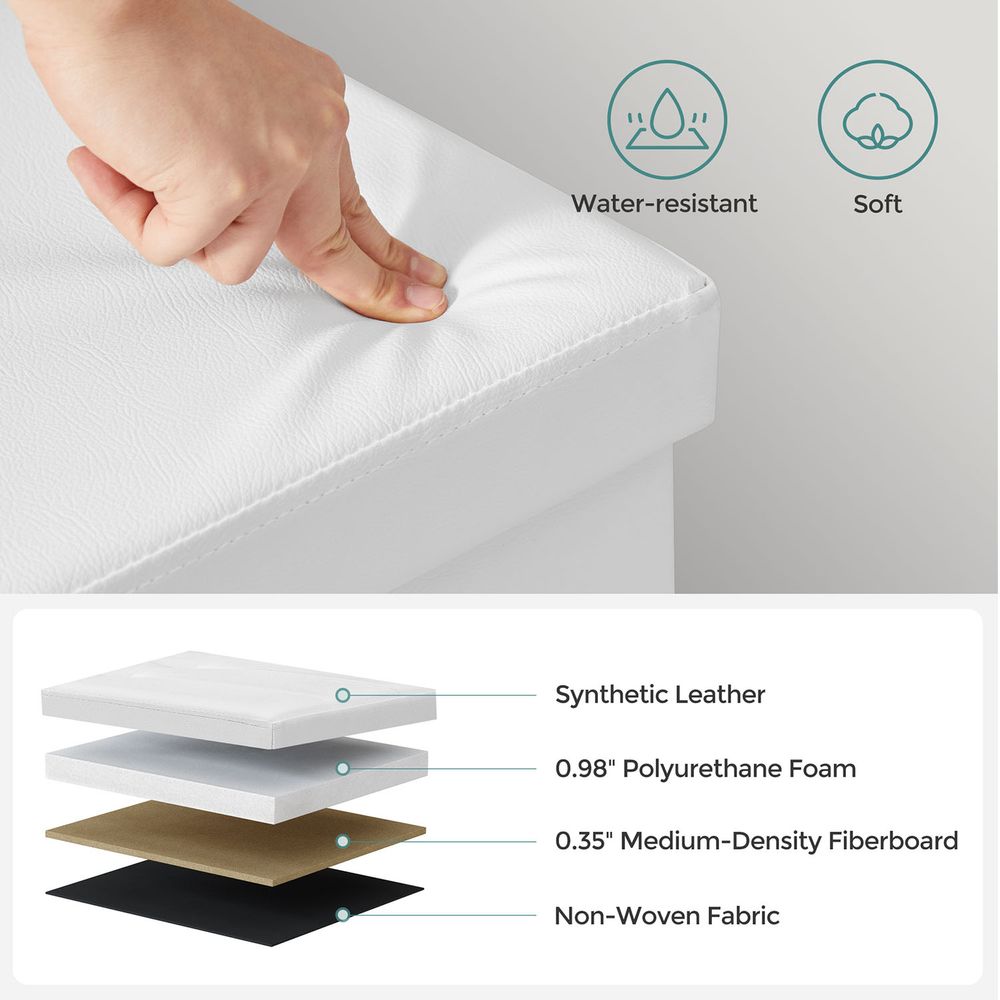 SONGMICS Folding Storage Ottoman Bench with Flipping Lid