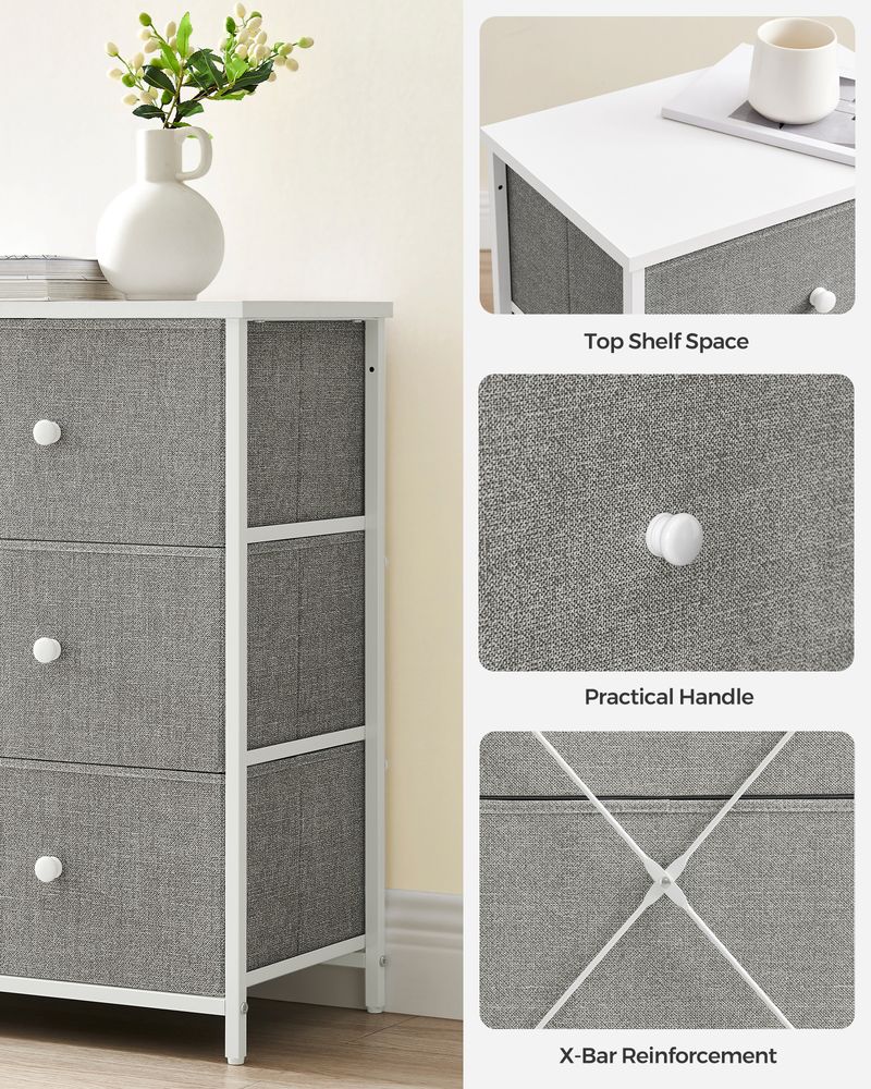 SONGMICS Closet Fabric Dresser with Metal Frame